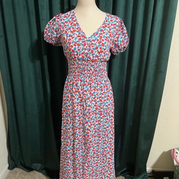 Elegant Floral V-Neck Maxi Dress - Picture 1 of 8